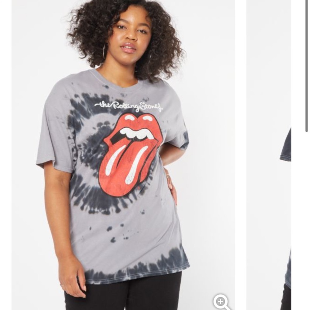 Grey Tye Dye Rolling Stones Graphic Tee